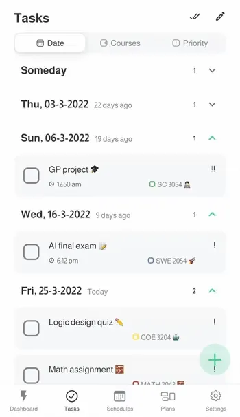 khotta reminders interface